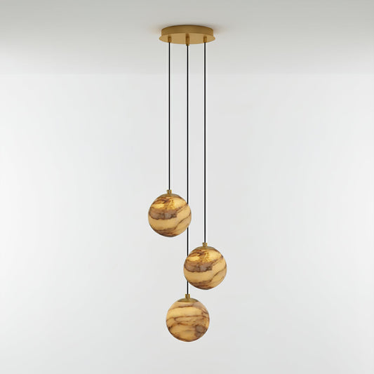Sultana Alabaster Cluster Chandelier - Elegant Design, Adjustable Heig