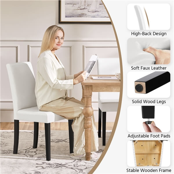 Dining Chairs Set of 6 Faux Leather Position 5