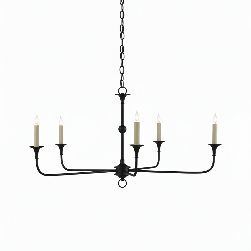 Elara Candle Chandelier - Elegant Design with Adjustable Height & LED