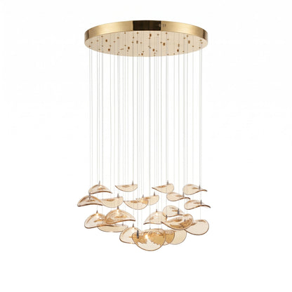 Elegant Wave Floating Leaf Chandelier with Adjustable Brightness & Eco