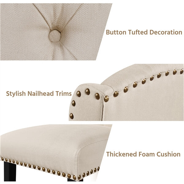 Upholstered Dining Chairs Set of 6 Button Tufted Kitchen Chairs Position 6