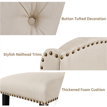 Upholstered Dining Chairs Set of 6 Button Tufted Kitchen Chairs Position 6
