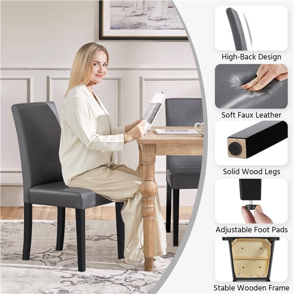 Dining Chairs Set of 6 Faux Leather Position 5