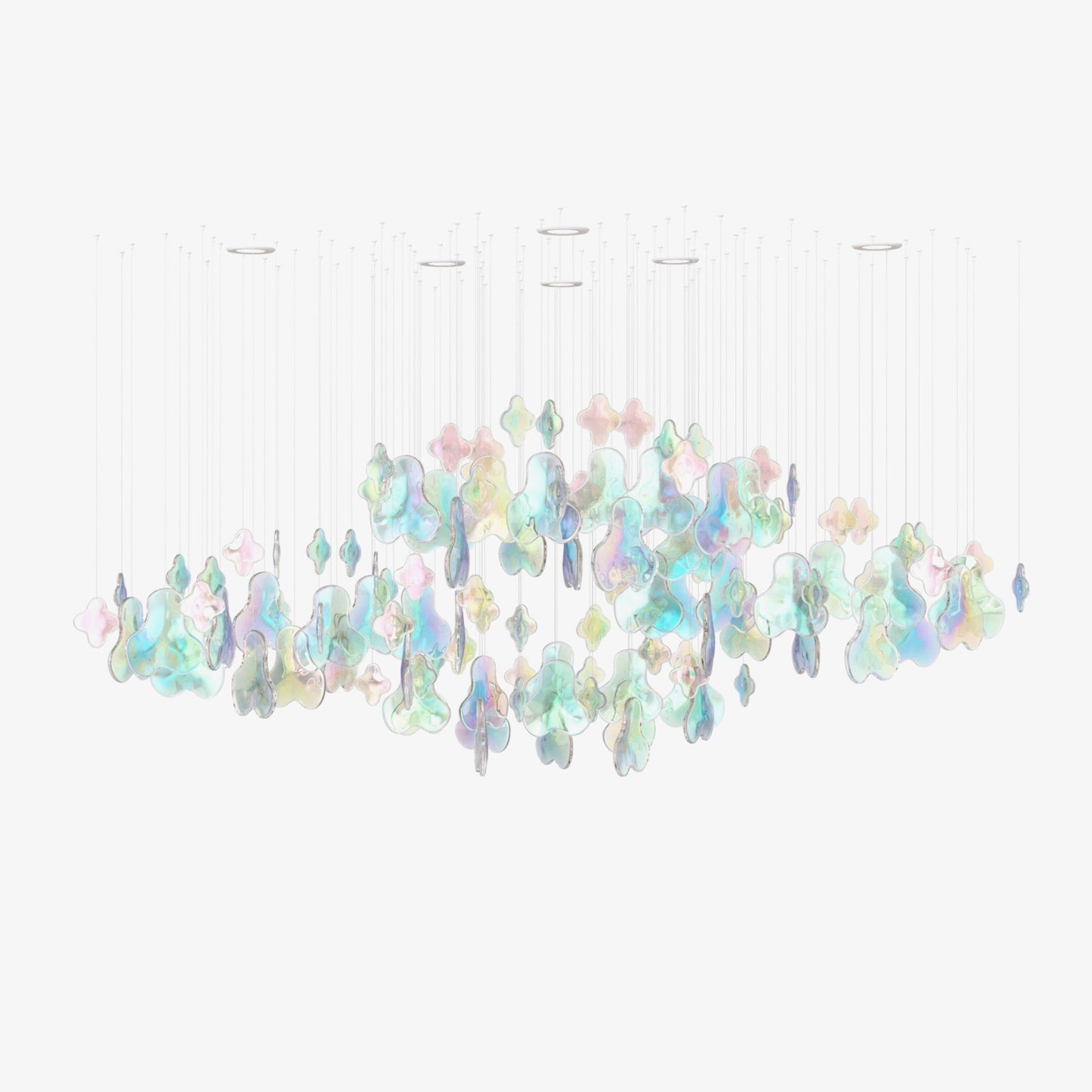 Iris Iridescent Blossom Chandelier - Elegant Design with Adjustable He