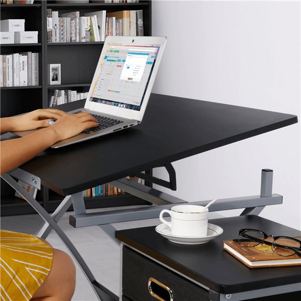 Drafting Desk & Stool Set with Adjustable Tilt, up to 60° — alternate angle