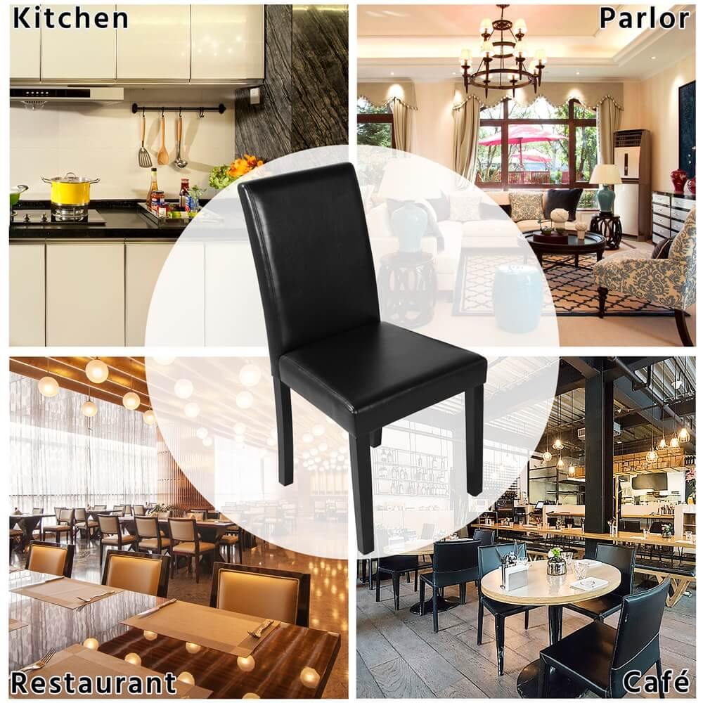 Dining Living Room PU Cushion Chairs 4pcs Position 8