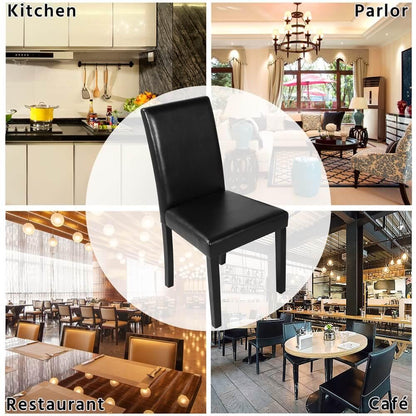 Dining Living Room PU Cushion Chairs 4pcs Position 8
