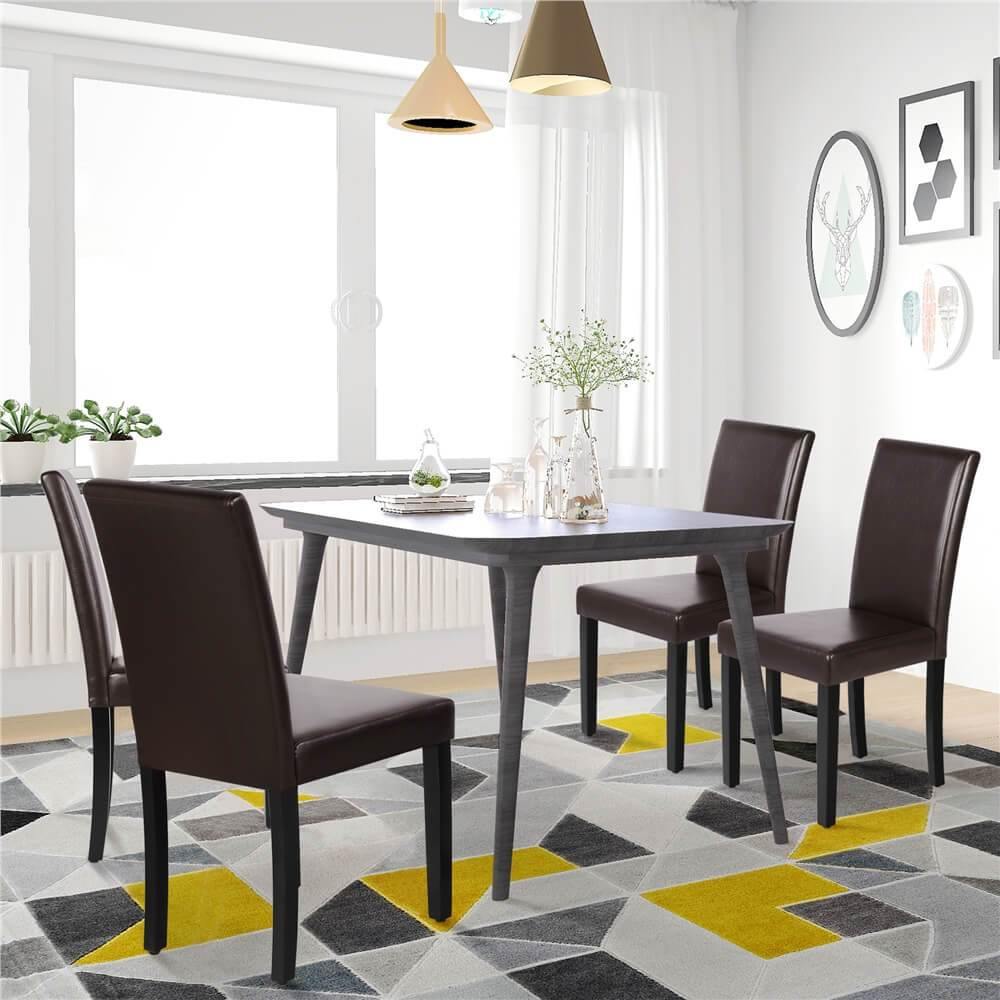 Dining Living Room PU Cushion Chairs 4pcs Position 1