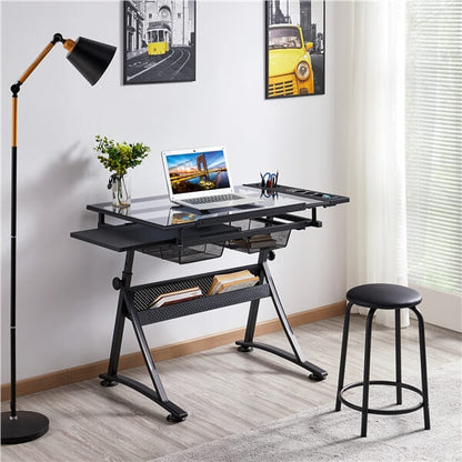 Glass Drafting Table 28’’ to 36’’ Position 1