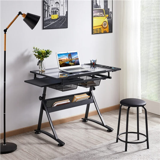 Glass Drafting Table 28’’ to 36’’ Position 1