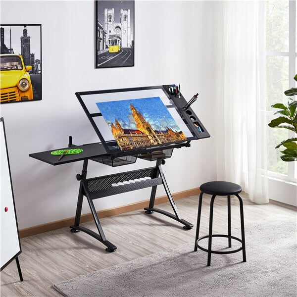 Glass Drafting Table 28’’ to 36’’ Position 9