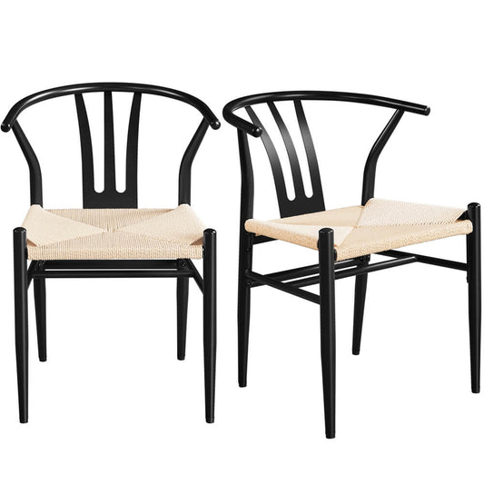 2PCS Weave Arm Chair Position 2