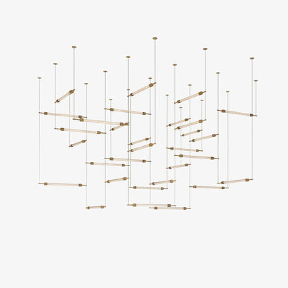 Customizable Crystal Grid Chandelier with Adjustable Lighting & Modern