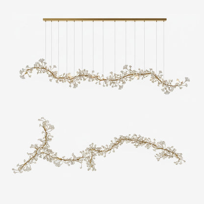 Elegant Porcelain Ginkgo Chandelier - Handcrafted, Energy Efficient Li
