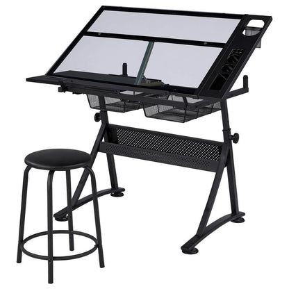Glass Drafting Table 28’’ to 36’’ Position 2