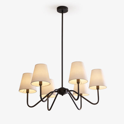 Lumos Black Chandelier - Elegant Design with Adjustable Height & LED L