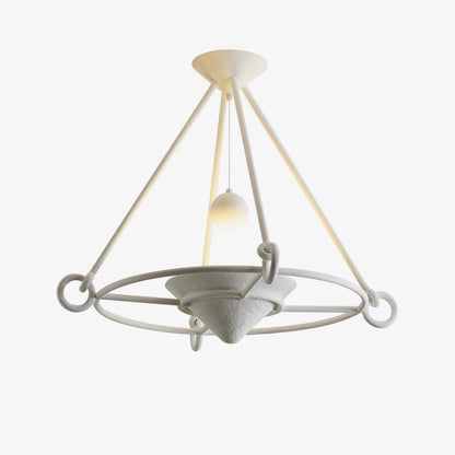 Elegant Sculptural Plaster Chandelier with Adjustable Lighting & Moder