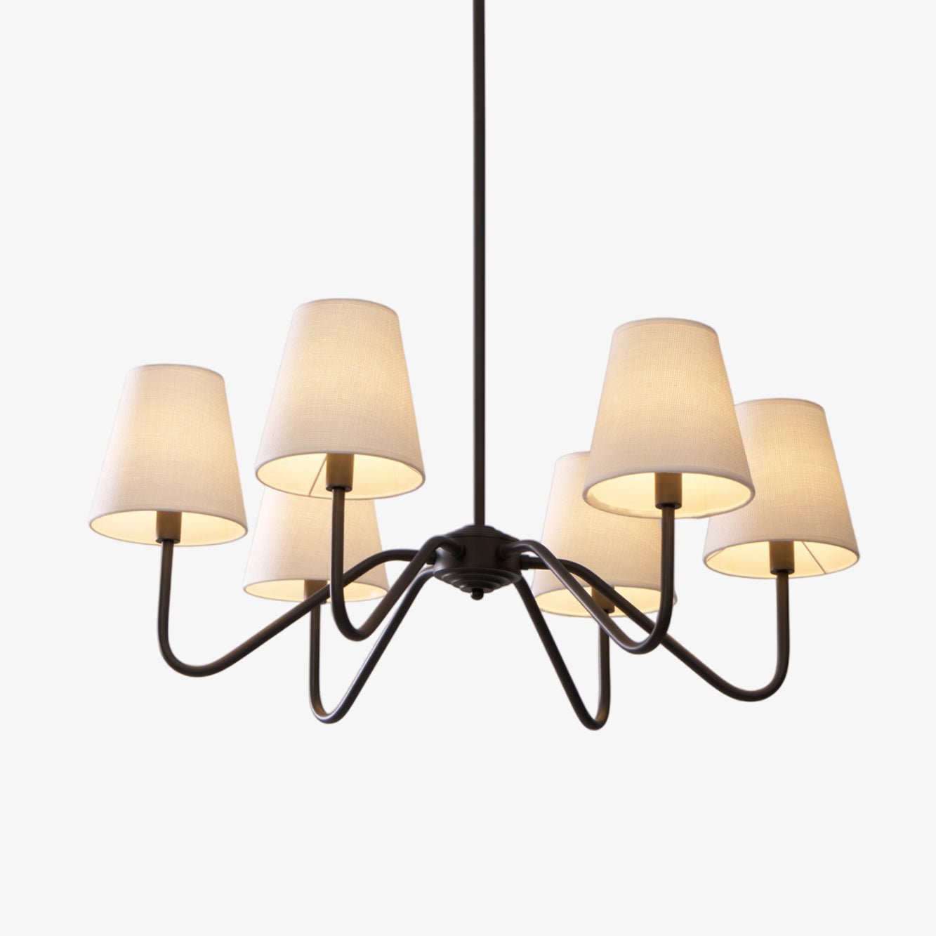 Lumos Black Chandelier - Elegant Design with Adjustable Height & LED L