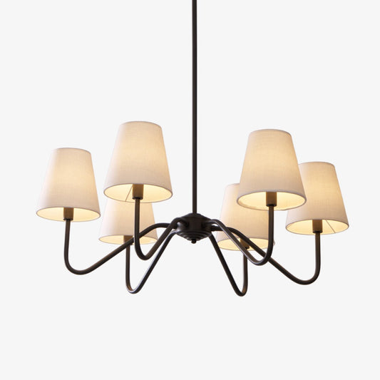 Lumos Black Chandelier - Elegant Design with Adjustable Height & LED L