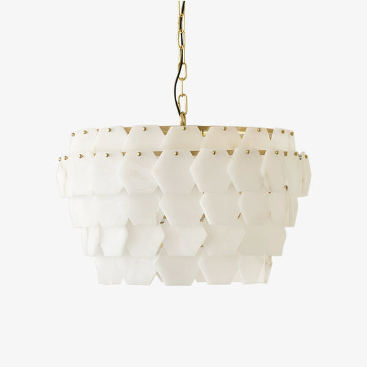 Hexa Cloud Alabaster Pendant Light - Modern Design, Adjustable Height
