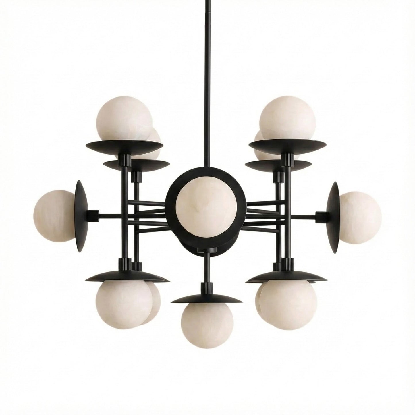 Cara Alabaster Chandelier - Elegant Design with Adjustable Height & LE