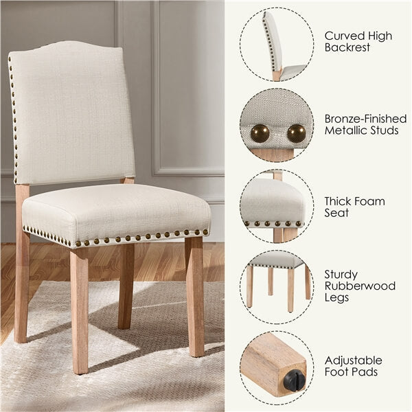 Dining Room Chair Fabric Parsons Chairs with Nailhead Trim Position 4