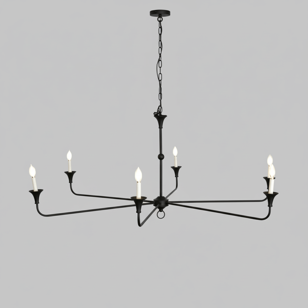 Elara Candle Chandelier - Elegant Design with Adjustable Height & LED