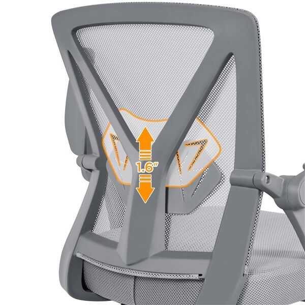Computer Mesh Chair with Flip-up Arms Adjustable Height Position 11