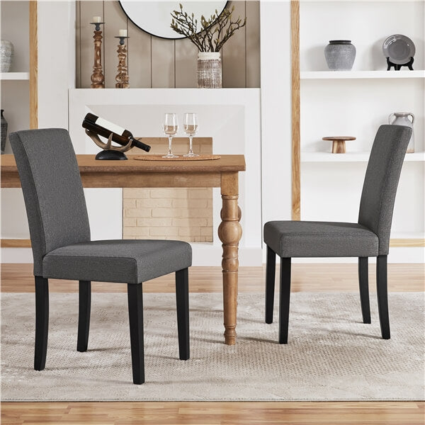 Dining Chairs Set of 2 Fabric Upholstered Parson Position 7