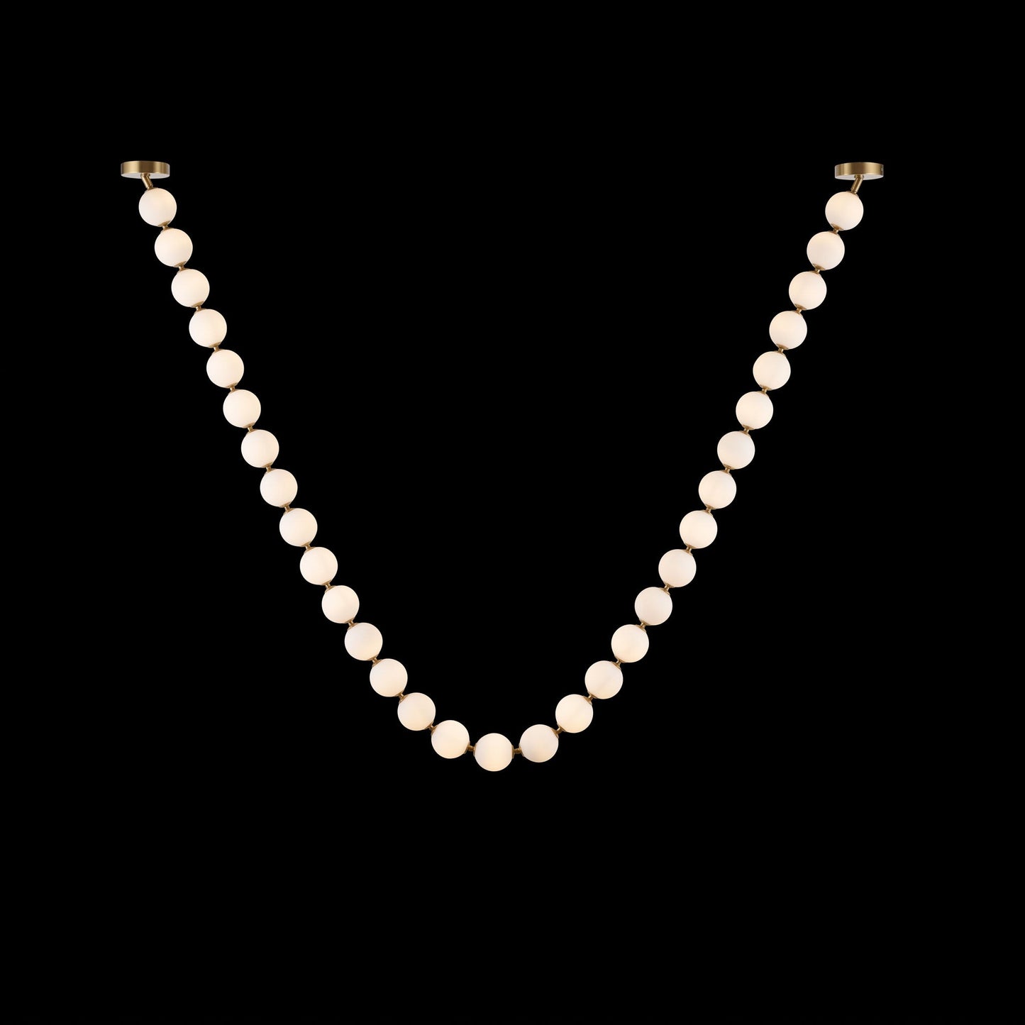 Elegant Pearl Glass Chandelier with Adjustable Height & Soft Lighting