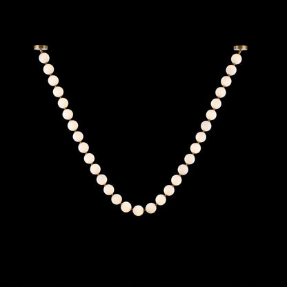 Elegant Pearl Glass Chandelier with Adjustable Height & Soft Lighting