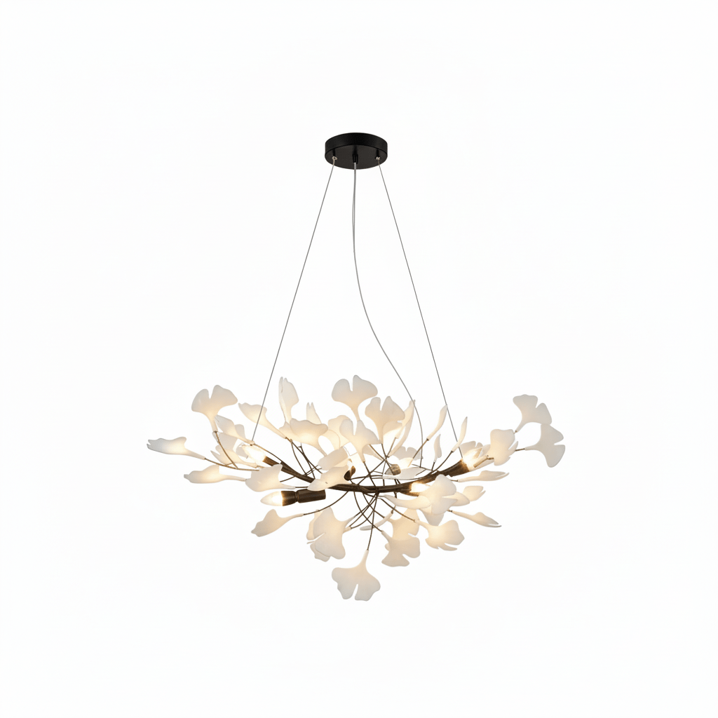 Horizon Bloom Ginkgo Chandelier - Elegant Design & Adjustable Height