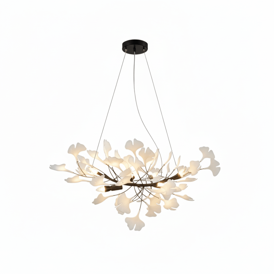 Horizon Bloom Ginkgo Chandelier - Elegant Design & Adjustable Height