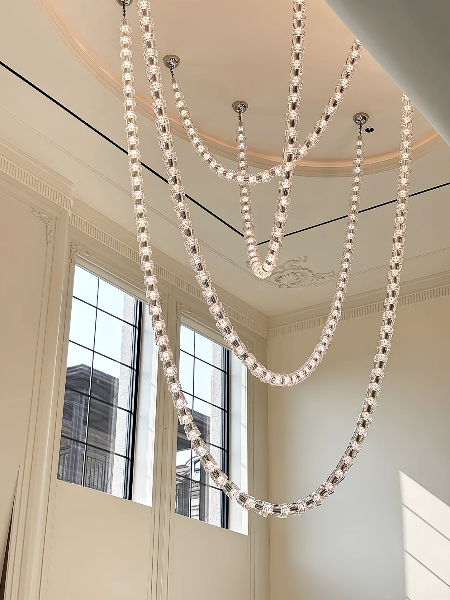 Gabriel Chrome Chandelier - Elegant Design with Adjustable Height & LE