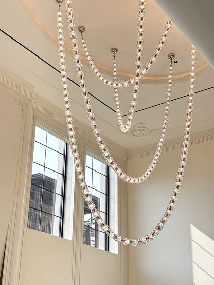 Gabriel Chrome Chandelier - Elegant Design with Adjustable Height & LE