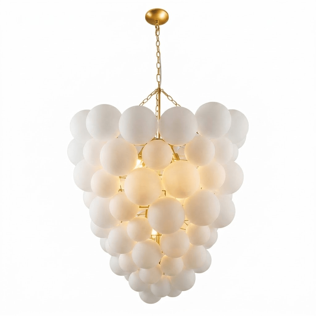 Elegant Glass Ball Bubble Chandelier - Adjustable Height & Modern Desi
