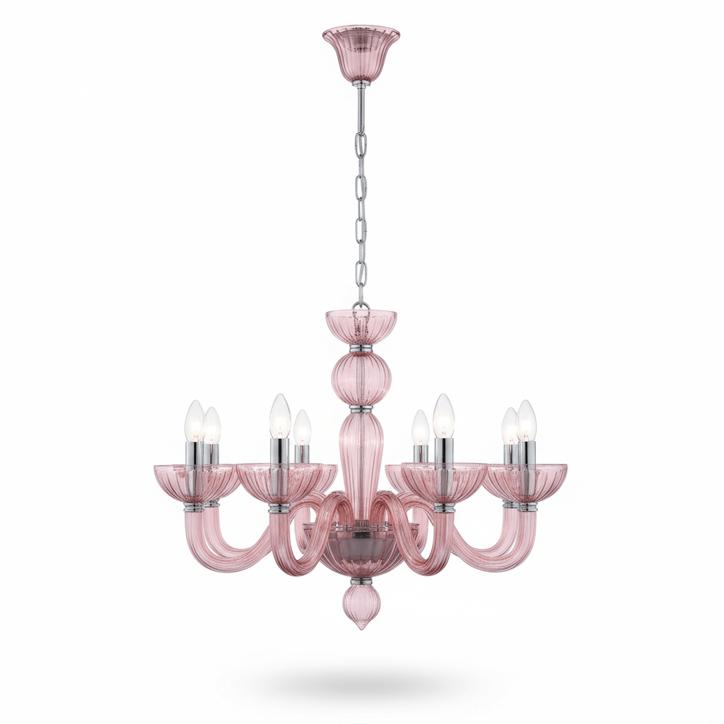 Ares Glass Chandelier - Elegant Design with Adjustable Height & LED Co