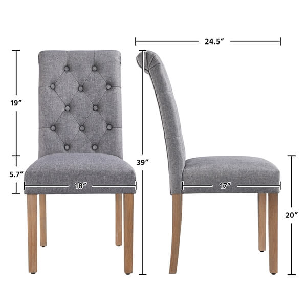 Dining Chairs Set of 6 Fabric Upholstered Dining Chairs Position 3