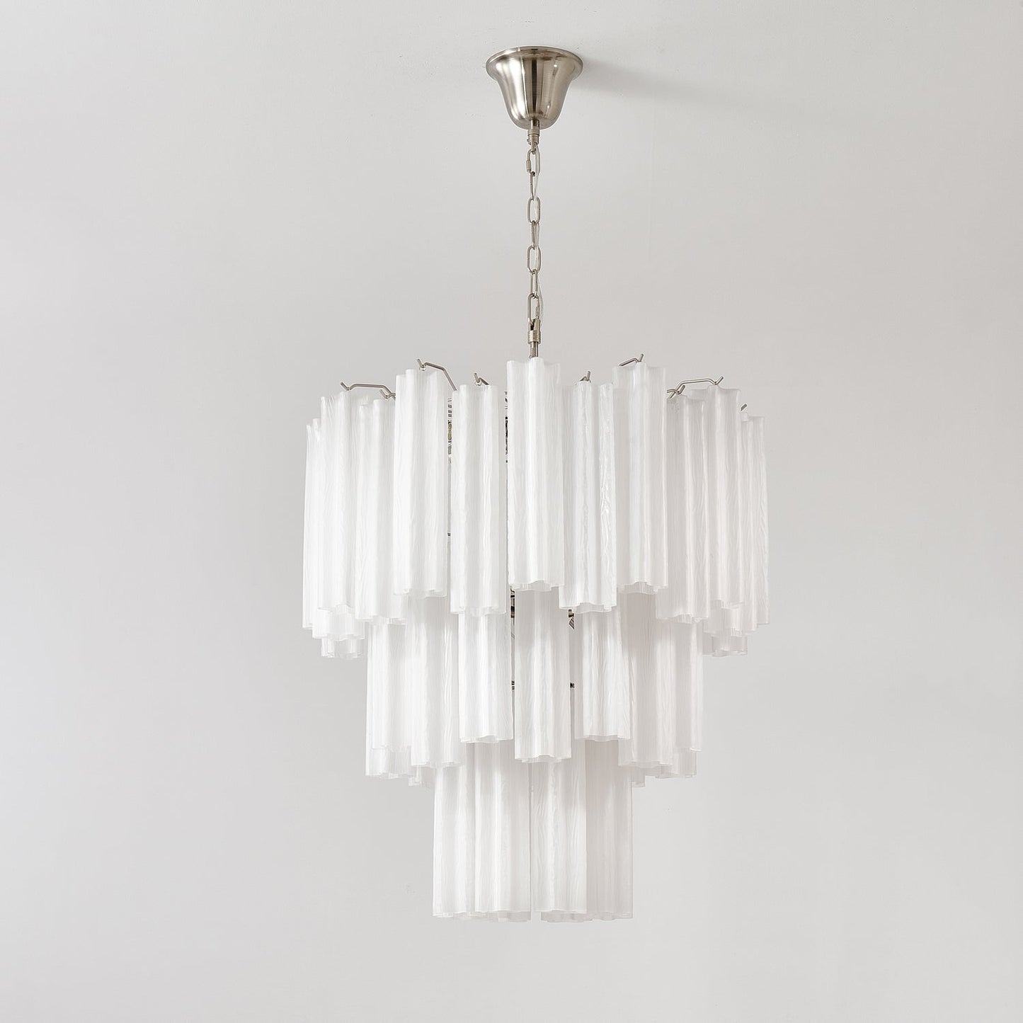 Frosted Glass Tubes Chandelier - Modern Design with Adjustable Height