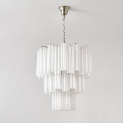 Frosted Glass Tubes Chandelier - Modern Design with Adjustable Height