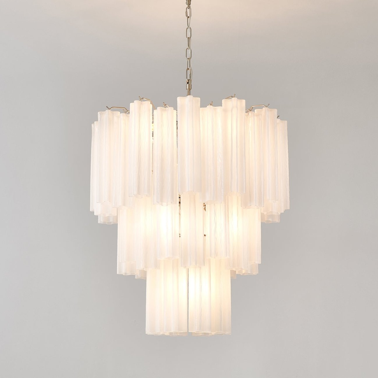 Frosted Glass Tubes Chandelier - Modern Design with Adjustable Height