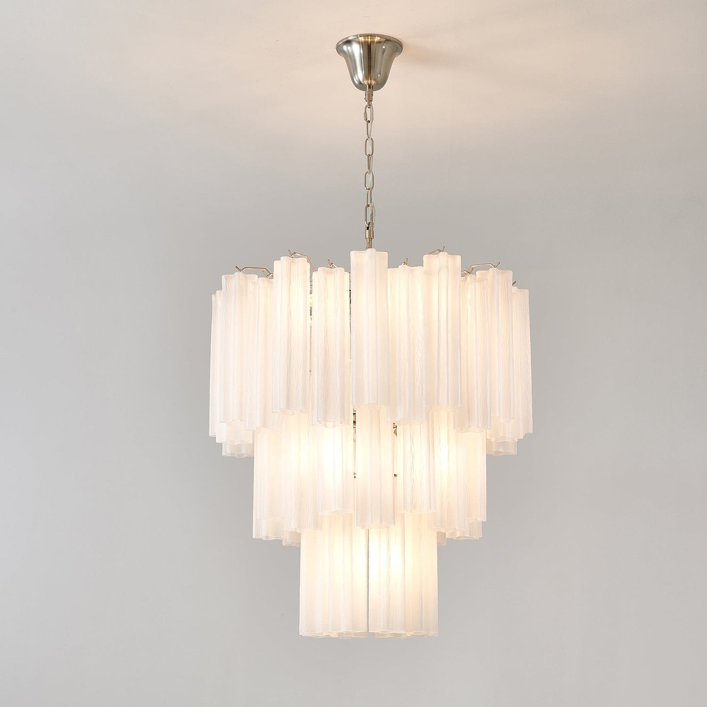 Frosted Glass Tubes Chandelier - Modern Design with Adjustable Height