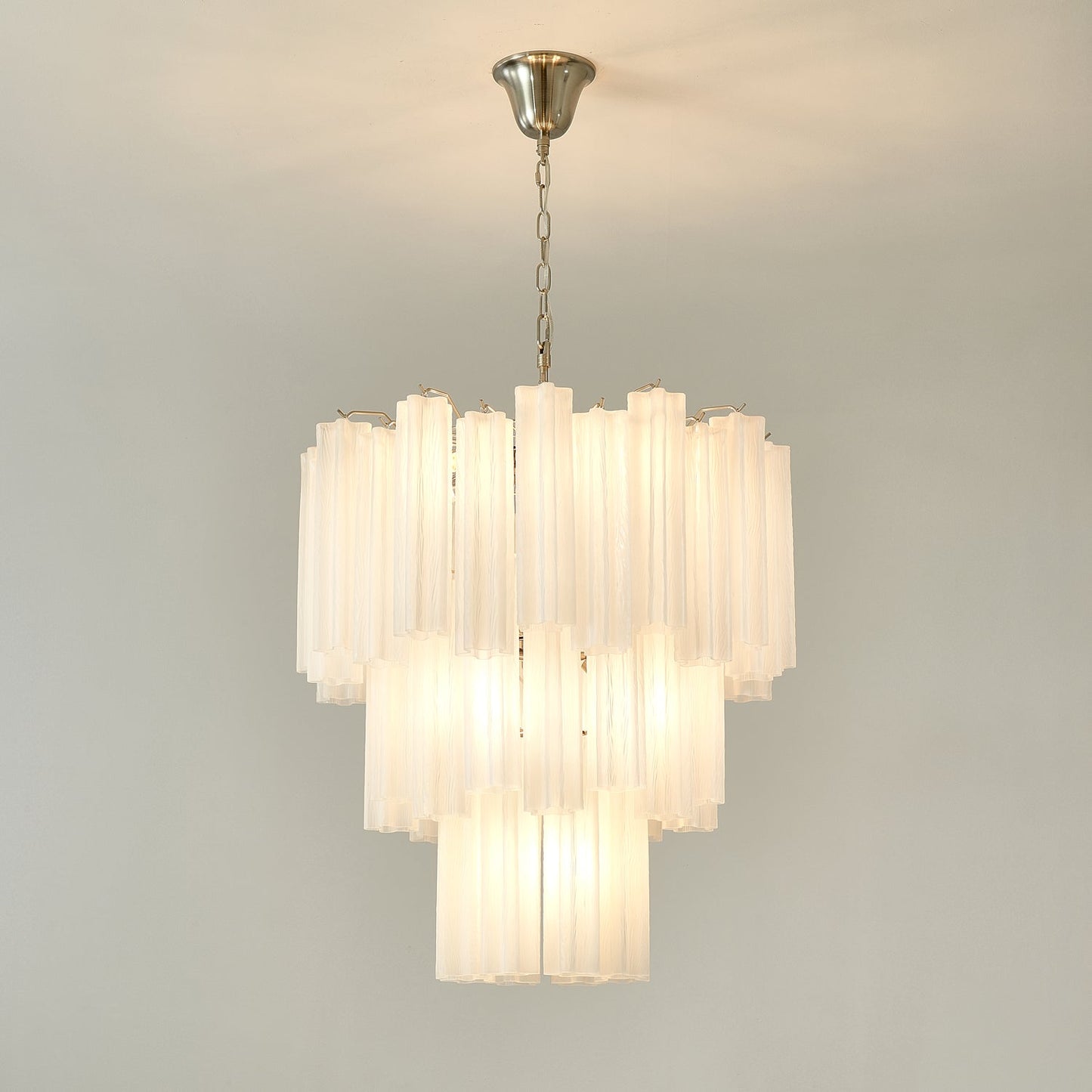 Frosted Glass Tubes Chandelier - Modern Design with Adjustable Height