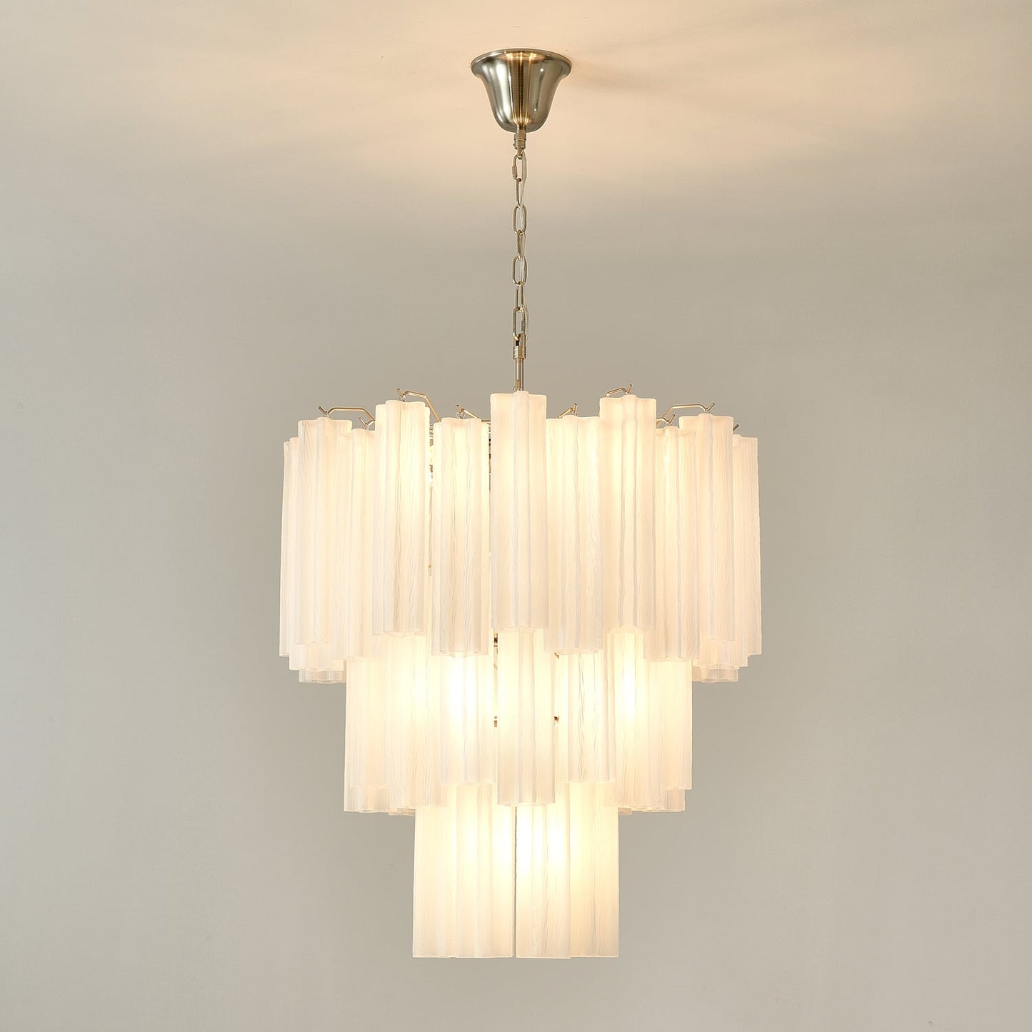 Frosted Glass Tubes Chandelier - Modern Design with Adjustable Height