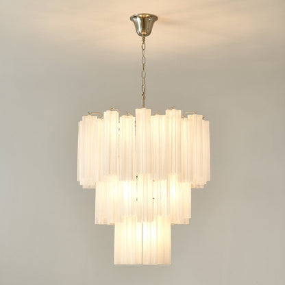 Frosted Glass Tubes Chandelier - Modern Design with Adjustable Height