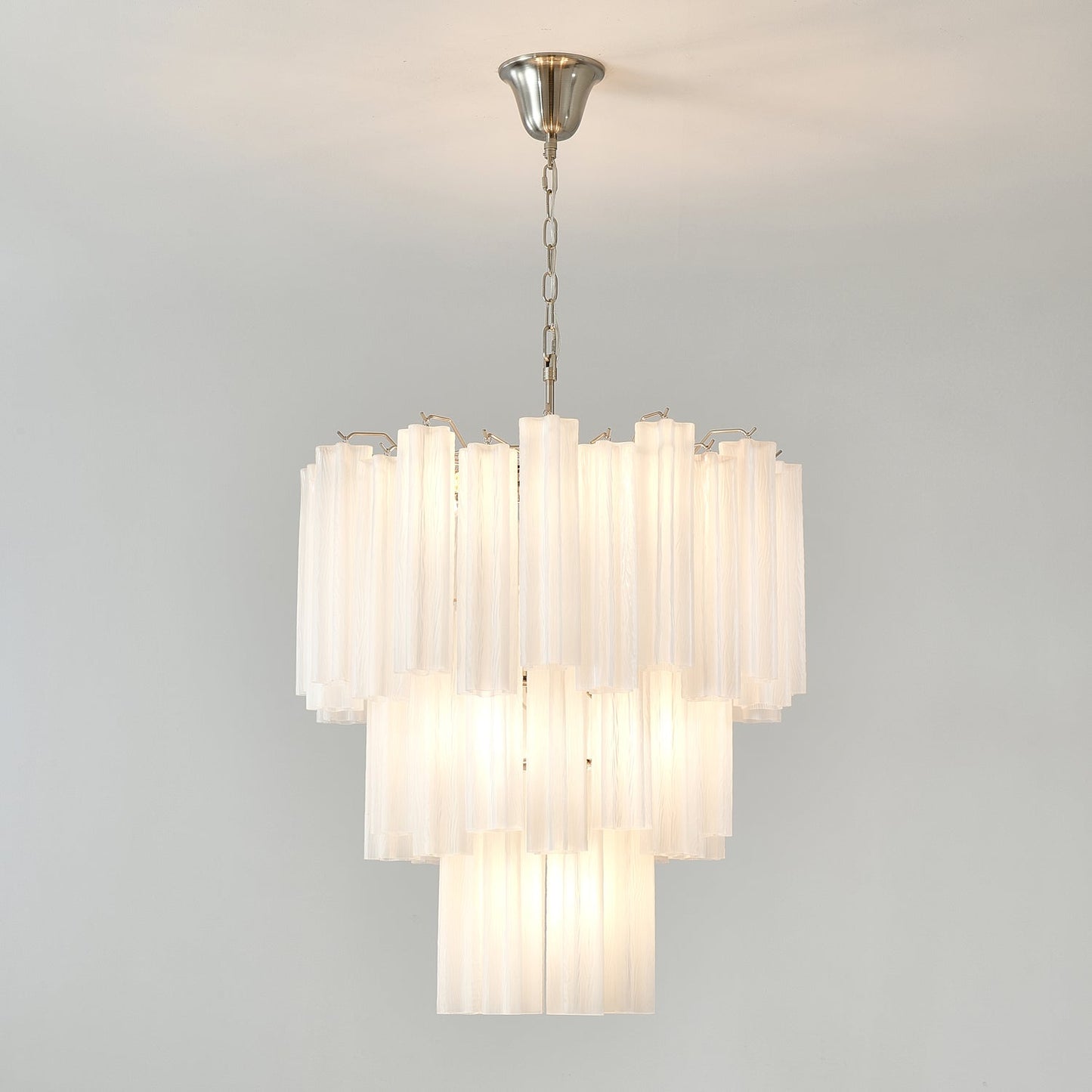 Frosted Glass Tubes Chandelier - Modern Design with Adjustable Height