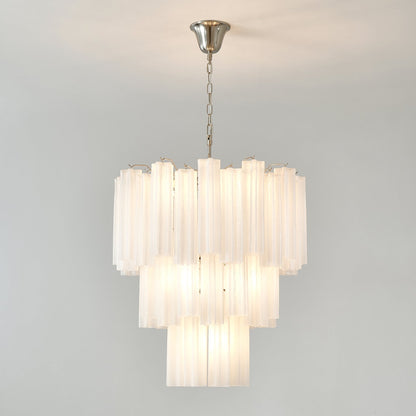 Frosted Glass Tubes Chandelier - Modern Design with Adjustable Height