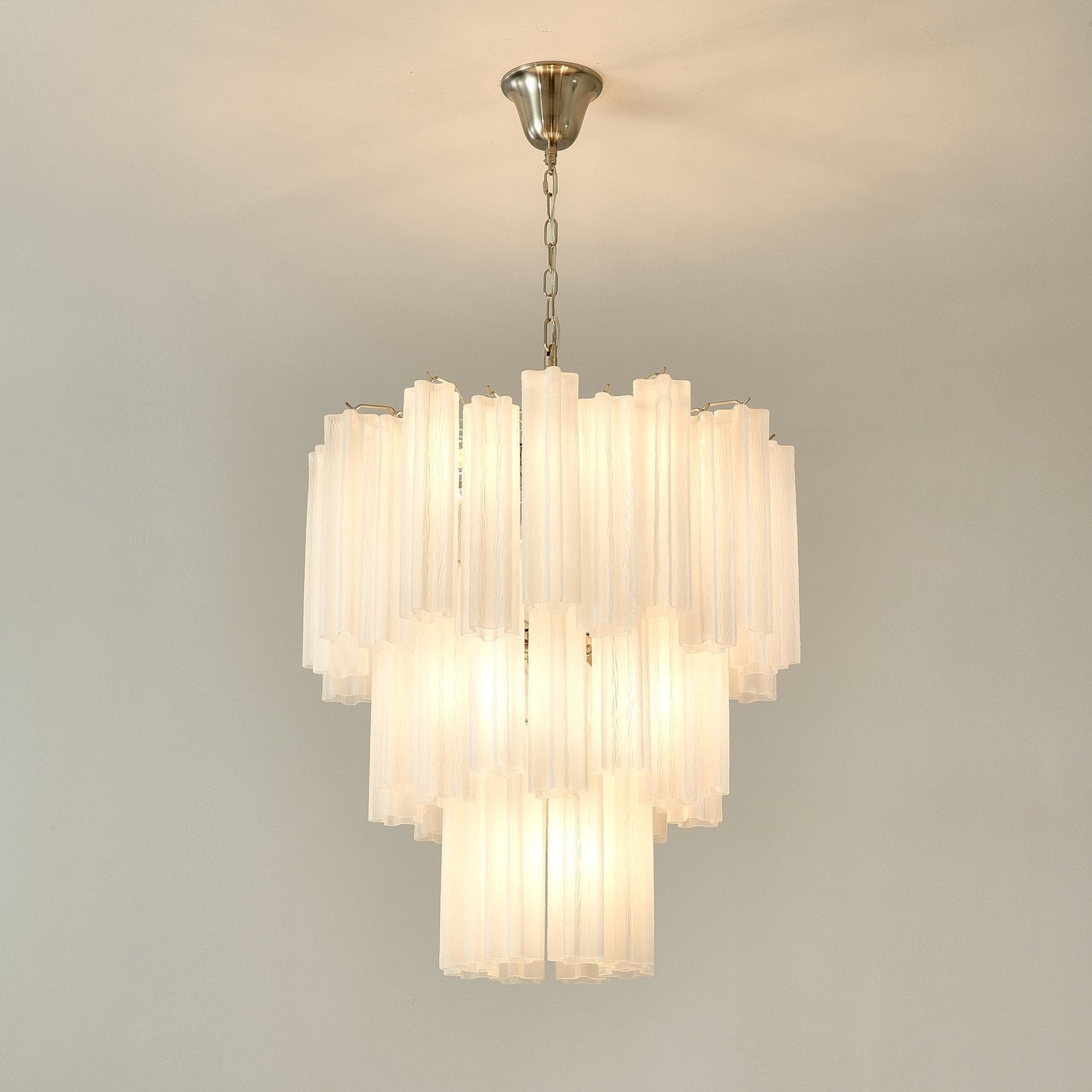 Frosted Glass Tubes Chandelier - Modern Design with Adjustable Height