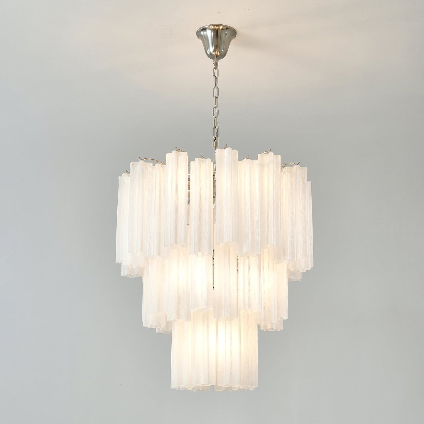 Frosted Glass Tubes Chandelier - Modern Design with Adjustable Height