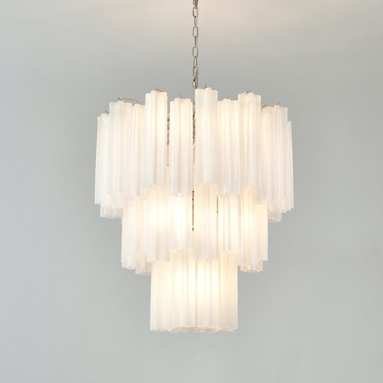 Frosted Glass Tubes Chandelier - Modern Design with Adjustable Height